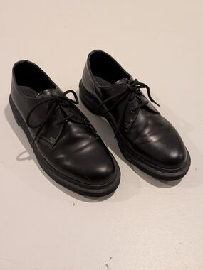 Dr. Martens Black Leather Derby Shoes